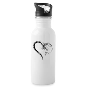 Horse heart - Water bottle with straw - white - Right