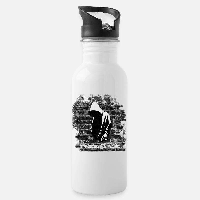 Freestyle - Trinkflasche mit integriertem Trinkhalm - Weiß