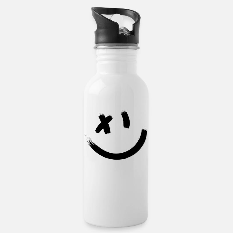 SMILE ET CLIN D'OEIL idée cadeau humour - Gourde avec paille intégrée - blanc