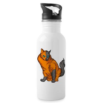 Chats drôles 6 - Gourde avec paille intégrée - blanc - Droite