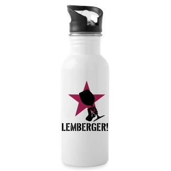 Lemberger Revolution - Trinkflasche mit integriertem Trinkhalm - Weiß - Rechts