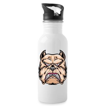 Sérieux-Dangereux Chien T-SHIRT Premium, Dangerous - Gourde avec paille intégrée - blanc - Droite