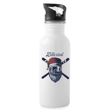 Zillertal Ski Sknowboard - Trinkflasche mit integriertem Trinkhalm - Weiß - Rechts