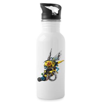 Engraver the Wasp - Water bottle with straw - white - Right