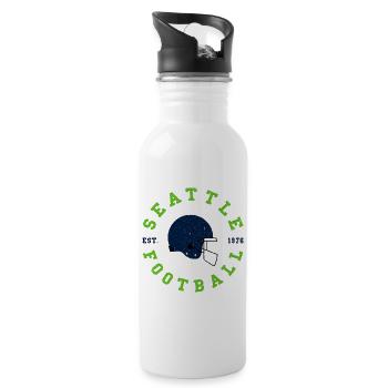 Casque vintage de football de Seattle - Gourde avec paille intégrée - blanc - Droite