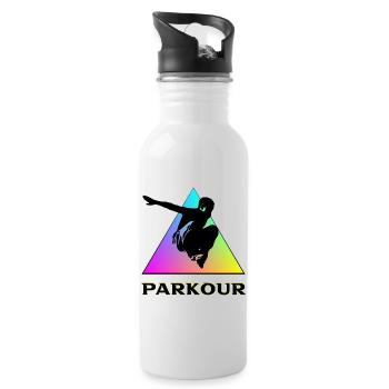 Parkour - Gourde avec paille intégrée - blanc - Droite