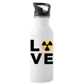 Love Cadeau Manip radio Radiologue Radiologie - Gourde avec paille intégrée - blanc - Droite