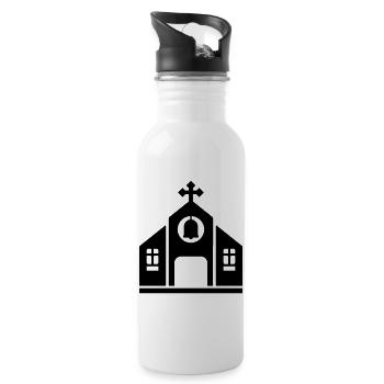 Église - Gourde avec paille intégrée - blanc - Droite