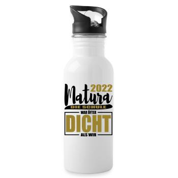 Matura 2022 AK Die Schule war öfter Dicht als wir - Trinkflasche mit integriertem Trinkhalm - Weiß - Rechts