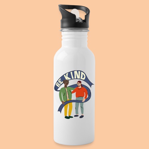 Be kind - spreadpeace - Water bottle with straw