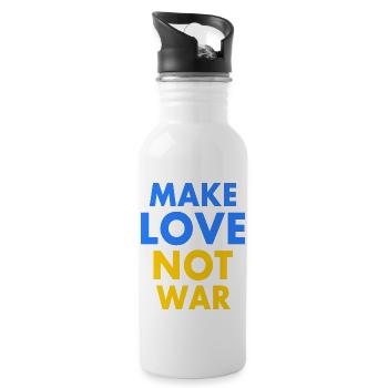 Make love not war - Trinkflasche mit integriertem Trinkhalm - Weiß - Rechts