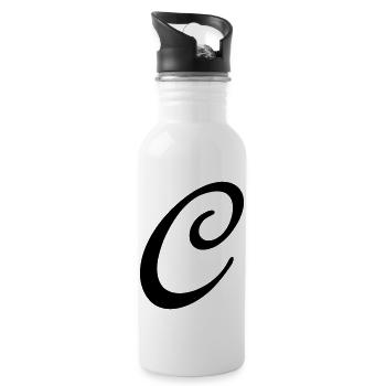 C - Trinkflasche mit integriertem Trinkhalm - Weiß - Rechts