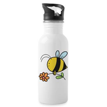 Bee Bees - Water bottle with straw - white - Right
