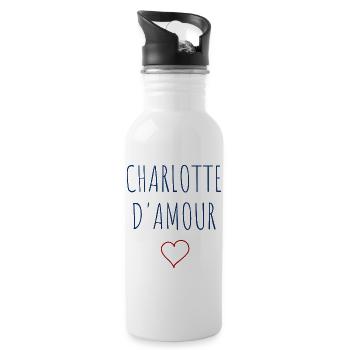 CHARLOTTE d'amour - COEUR - Gourde avec paille intégrée - blanc - Droite