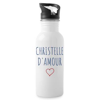 CHRISTELLE D'AMOUR - COEUR - Gourde avec paille intégrée - blanc - Droite