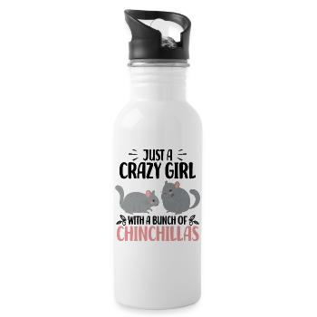 Chinchilla - Trinkflasche mit integriertem Trinkhalm - Weiß - Rechts