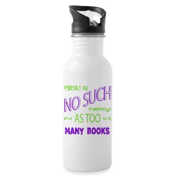 readers birthday present idea geek joke book lover - Trinkflasche mit integriertem Trinkhalm - Weiß - Rechts