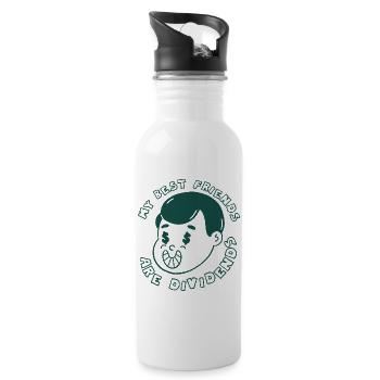 My Best Friends Are Dividends Dividends Stocks - Water bottle with straw - white - Right