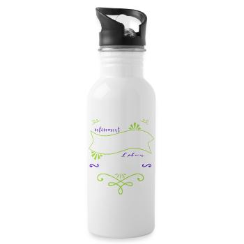 awesome bday girlsgolf fun happy golfjersey - Trinkflasche mit integriertem Trinkhalm - Weiß - Rechts