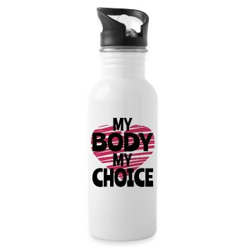 My Body My Choice - Water bottle with straw - white - Right