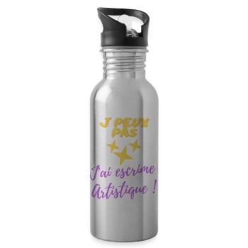 j peux pas j ai escrime artistique - Gourde avec paille intégrée - argent clair - Droite