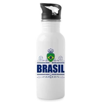 BRAZIL - BRASIL - Water bottle with straw - white - Right