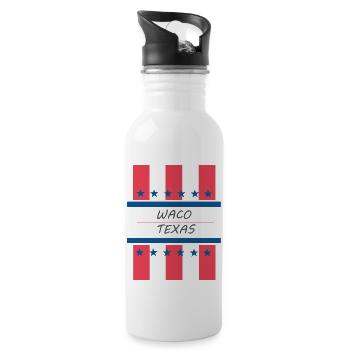 Waco Texas - Water bottle with straw - white - Right