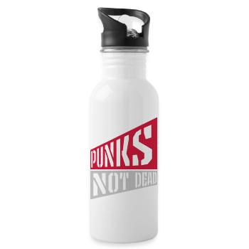 punks not dead Zitat - Trinkflasche mit integriertem Trinkhalm - Weiß - Rechts