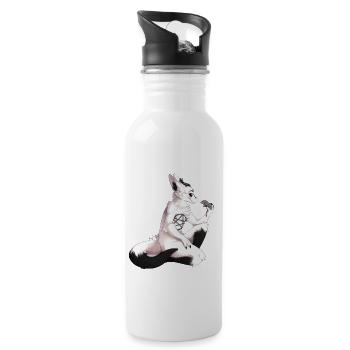 Akuma mit Maus - Trinkflasche mit integriertem Trinkhalm - Weiß - Rechts