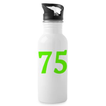 Anzahl 75 - Trinkflasche mit integriertem Trinkhalm - Weiß - Rechts