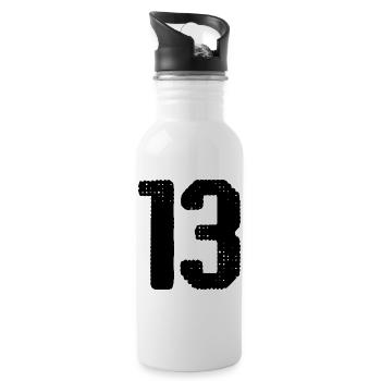 13 Zahl Trikot - Trinkflasche mit integriertem Trinkhalm - Weiß - Rechts