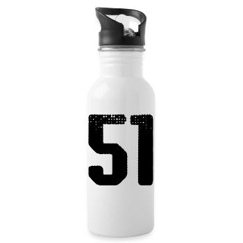 51 Zahl Trikot - Trinkflasche mit integriertem Trinkhalm - Weiß - Rechts