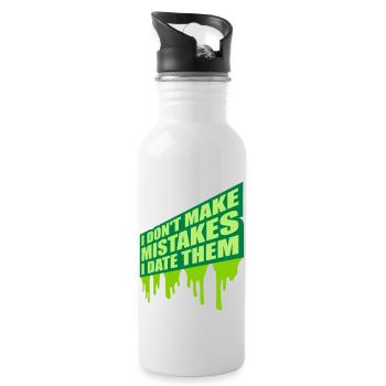 Date Mistakes Zitat Logo - Trinkflasche mit integriertem Trinkhalm - Weiß - Rechts