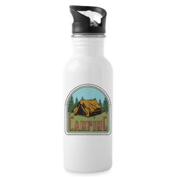 Camping - Gourde avec paille intégrée - blanc - Droite