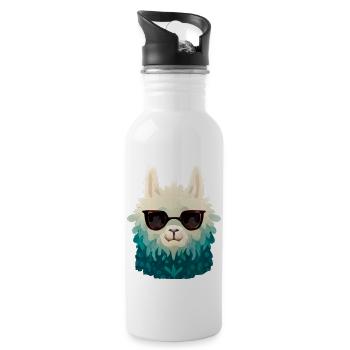 Flamme - Trinkflasche mit integriertem Trinkhalm - Weiß - Rechts