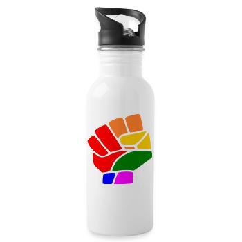 Lgbt - Trinkflasche mit integriertem Trinkhalm - Weiß - Rechts