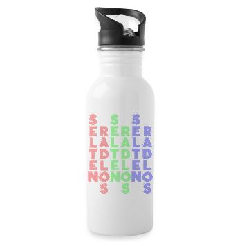Lustiger Spruch Fahrrad Selten RADLOS Rad Bike - Trinkflasche mit integriertem Trinkhalm - Weiß - Rechts