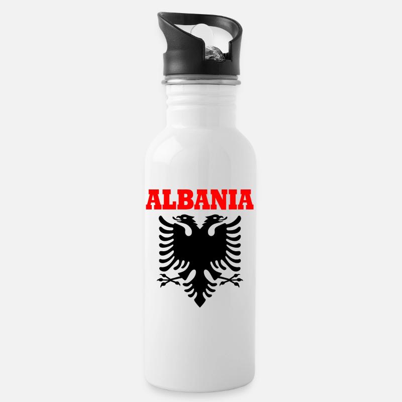 albanie - Gourde avec paille intégrée - blanc
