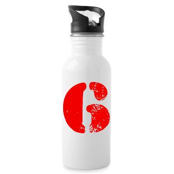 Symbole numérique 6 - Gourde avec paille intégrée - blanc - Droite
