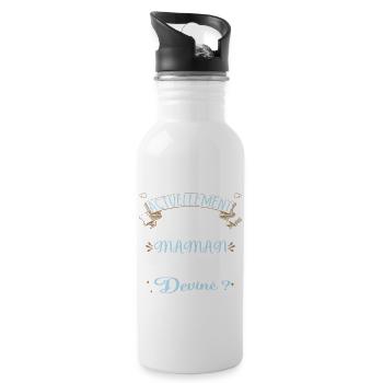 Devine quoi ! Je me cache dans le ventre de Maman - Gourde avec paille intégrée - blanc - Droite