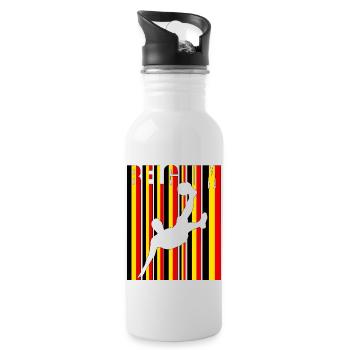 Joueur de football Belgique Coupe du monde - Gourde avec paille intégrée - blanc - Droite