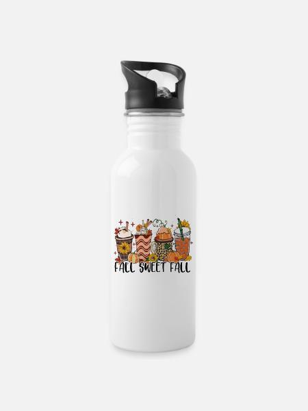 Automne Automne doux - Gourde avec paille intégrée - blanc