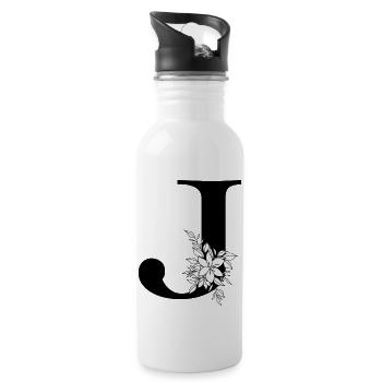 Buchstabe J - Trinkflasche mit integriertem Trinkhalm - Weiß - Rechts