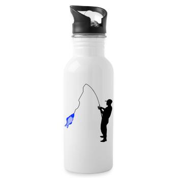 Angler - Water bottle with straw - white - Right