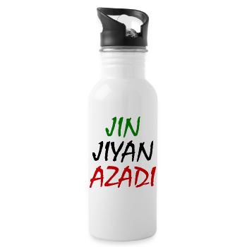 jin jiyan azadi women life freedom - Gourde avec paille intégrée - blanc - Droite