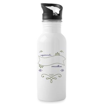 disarmament dove of peace family funny quote 60s - Water bottle with straw - white - Right