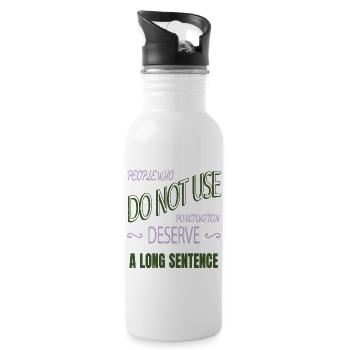 blogging jokes funny gift school cool - Trinkflasche mit integriertem Trinkhalm - Weiß - Rechts