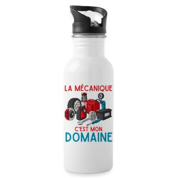 La mécanique est mon domaine 1 - Gourde avec paille intégrée - blanc - Droite