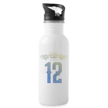 12 Zahl Krone - Trinkflasche mit integriertem Trinkhalm - Weiß - Rechts