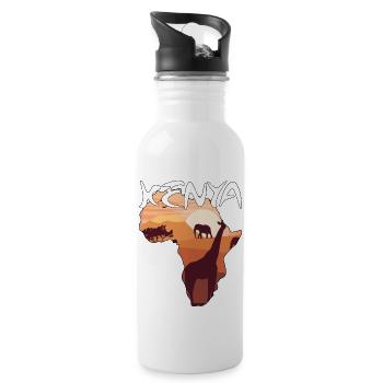 Kenya Afrique Kenya Afrique Cadeau - Gourde avec paille intégrée - blanc - Droite
